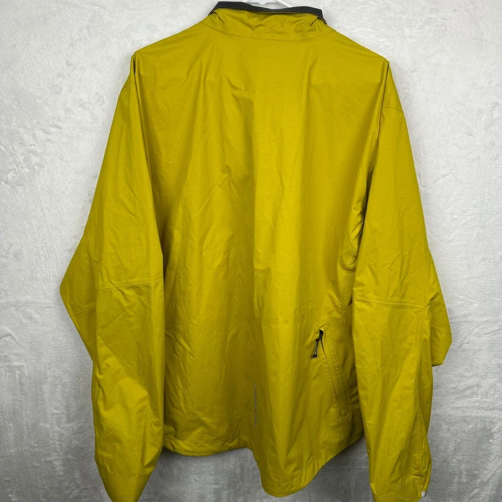 REI Co-op Mens XL Junction Rain Jacket Yellow Cycling Hiking Wind Full Zip NWT